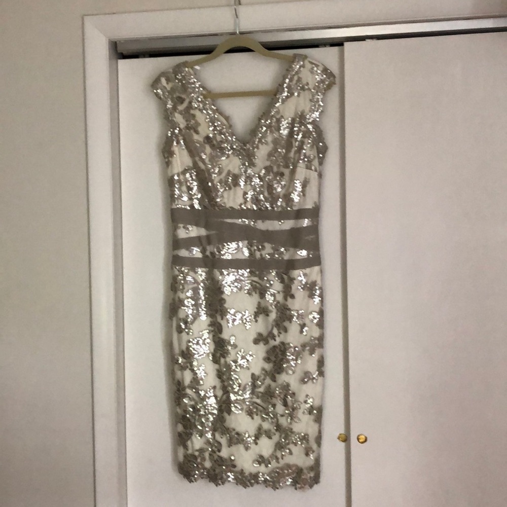 Tadashi Sequin Lace Sheath Dress